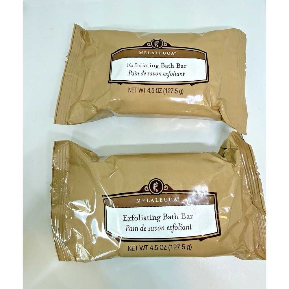 2 Melaleuca Exfoliating Bath Bar Soap 4.5 Oz Gentle Body Cleanser New Sealed